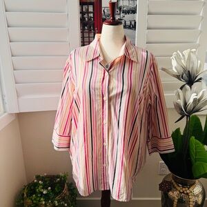 Button-Down Stripe Shirt - Pink Multi